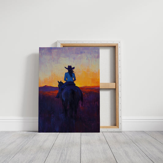 Cowgirl at Sunset Ride