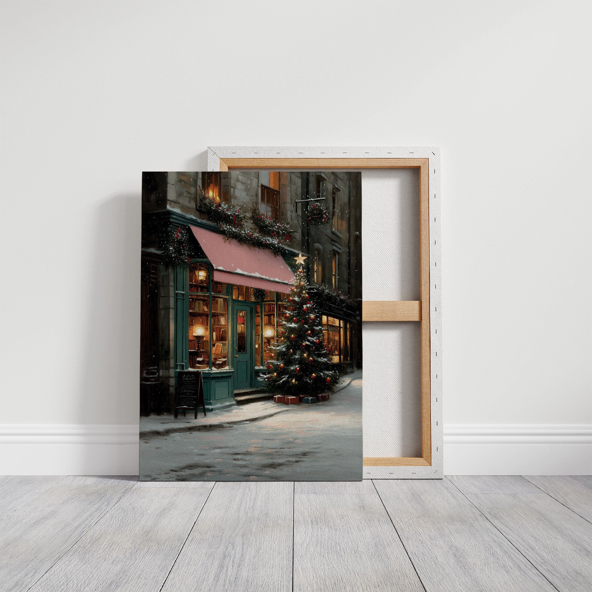 December Snow Lights The Bookshop