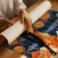 African Village Textile Collage
