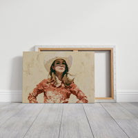 Confident Gaze, Coral Western Shirt