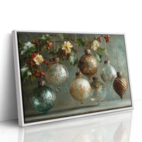 Etched Glass Ornaments and Pinecone