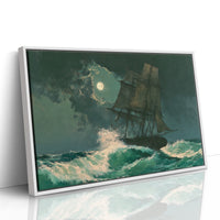 Ship Under Storm Moon