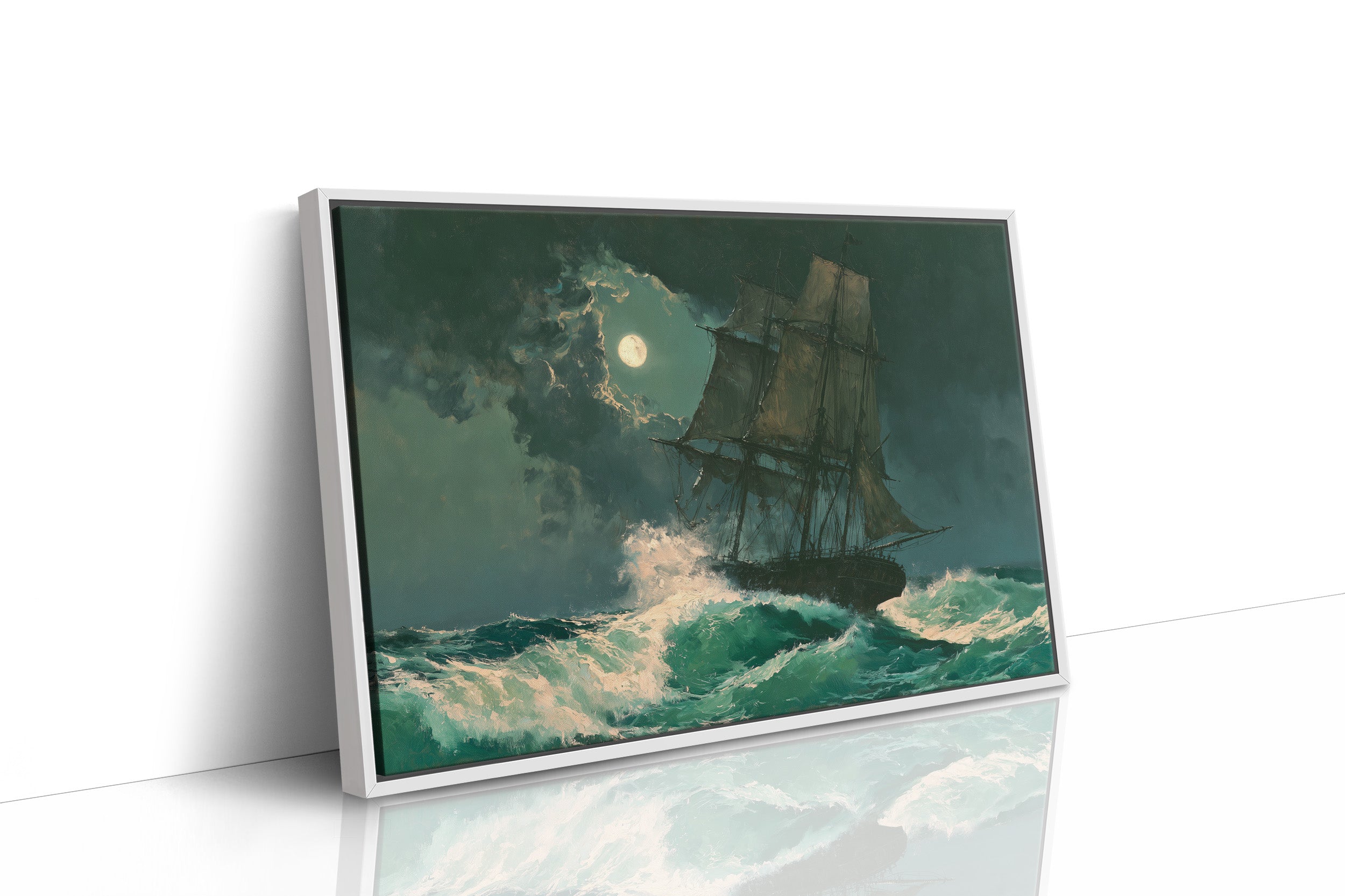 Ship Under Storm Moon