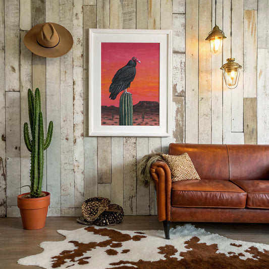 Vulture Waits While Sunset Burns