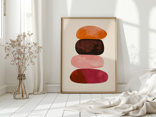 Sunset Stones Stack In Silence