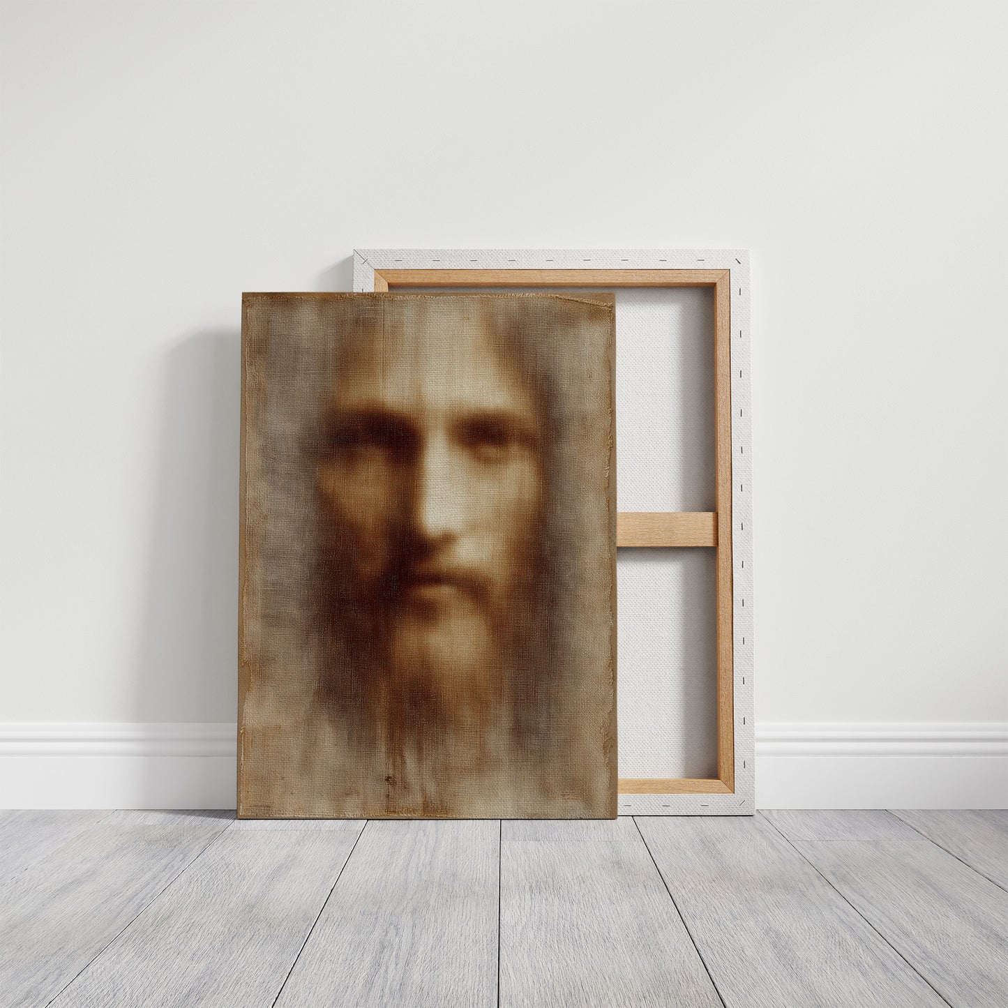 Faded Canvas On Rustic Wood