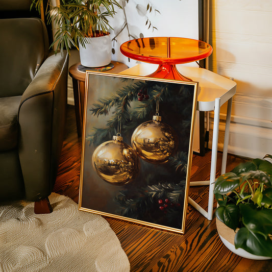 Golden Orbs of Winter's Embrace