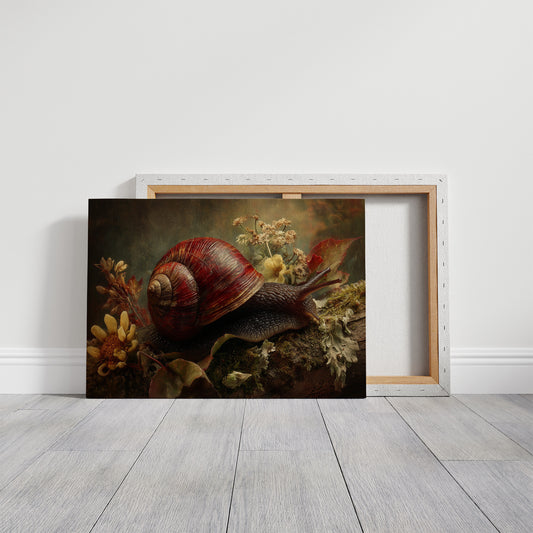 Crimson Shell Among Autumn Blooms