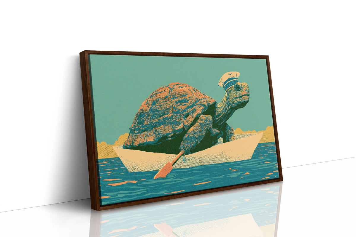 Captain Tortoise Rows Ashore