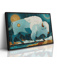 Sacred Bison Under Celestial Moons