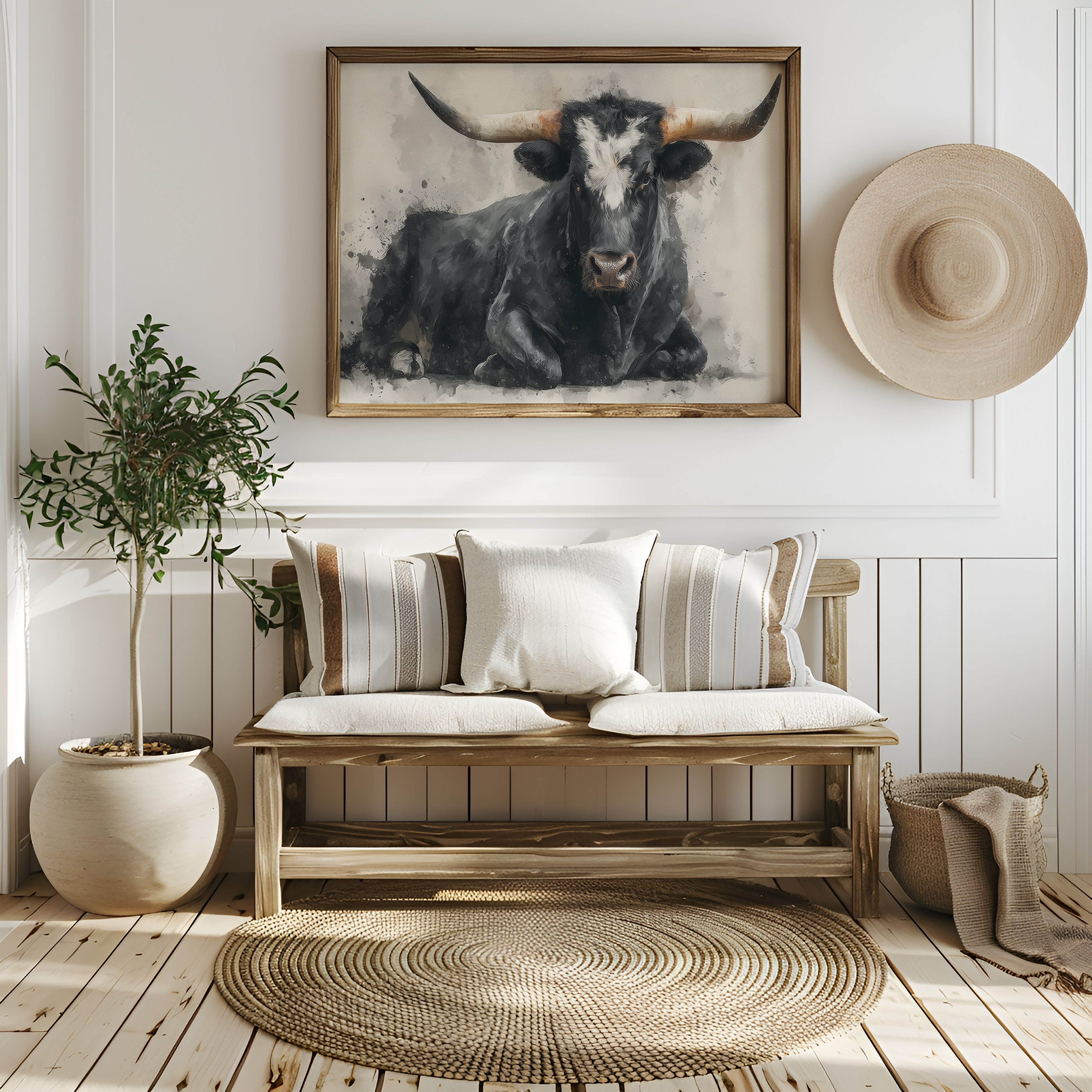 Black Bulls Rest Under Texas Stars
