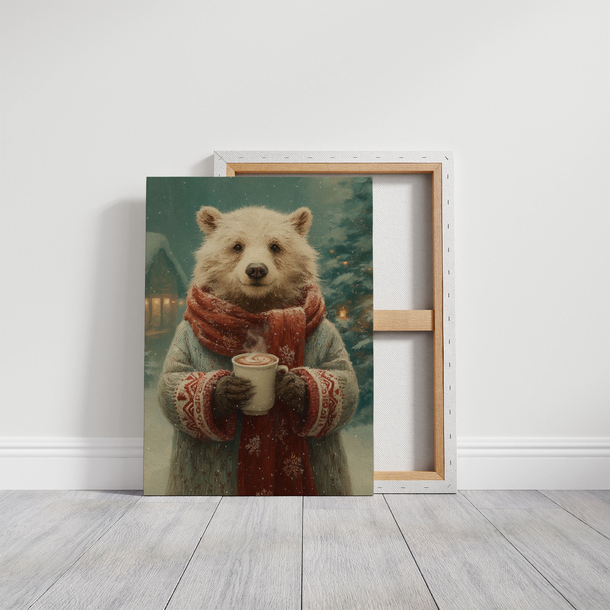 Winter Bear Savors Cozy Cocoa Moments