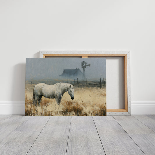 White Mare at the Windmill Farm