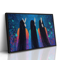 Moonlit Sisters Dance With Butterflies