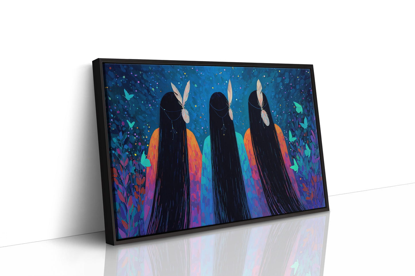 Moonlit Sisters Dance With Butterflies