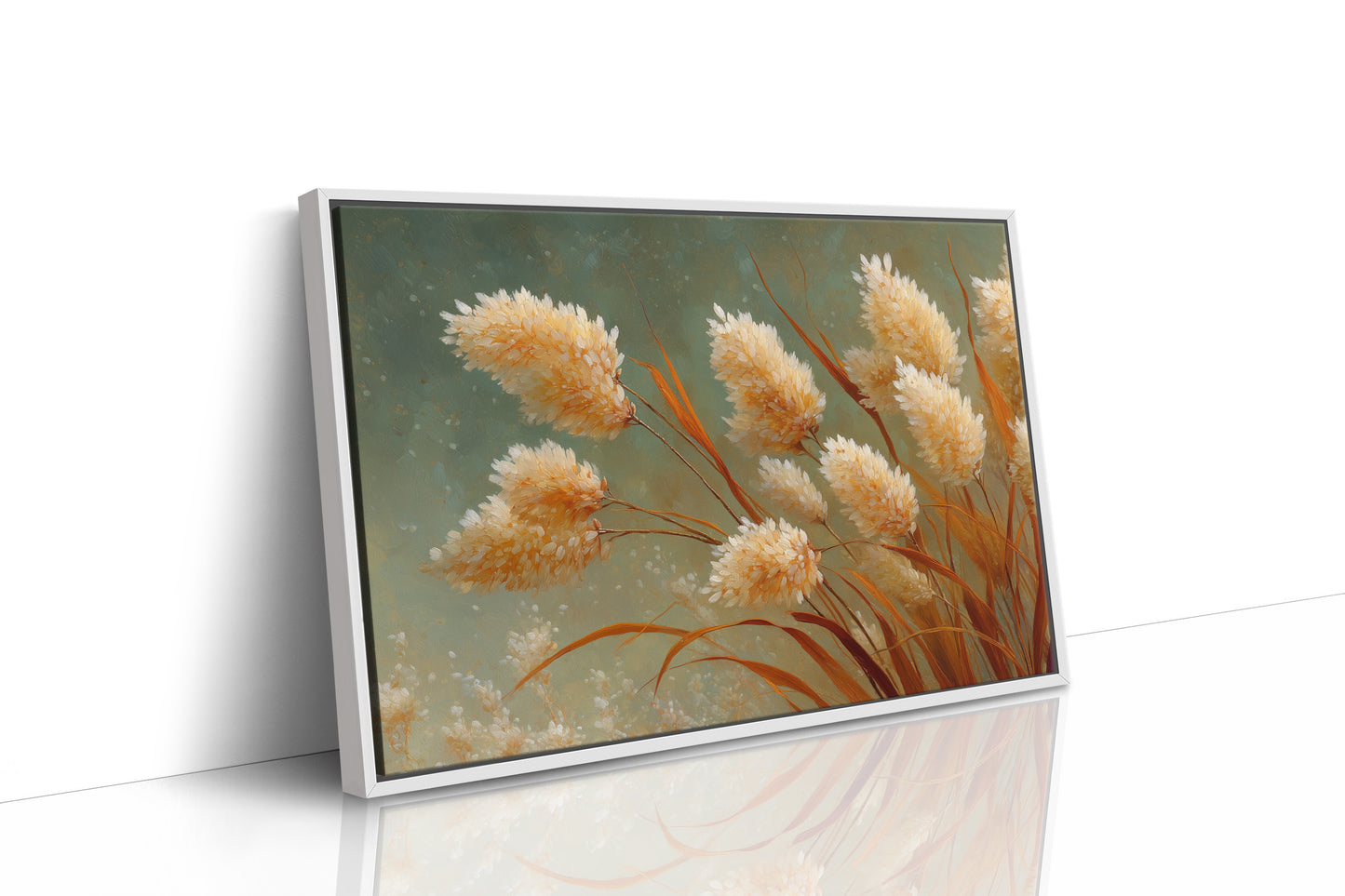 Pampas Plumes Against Sage Sky