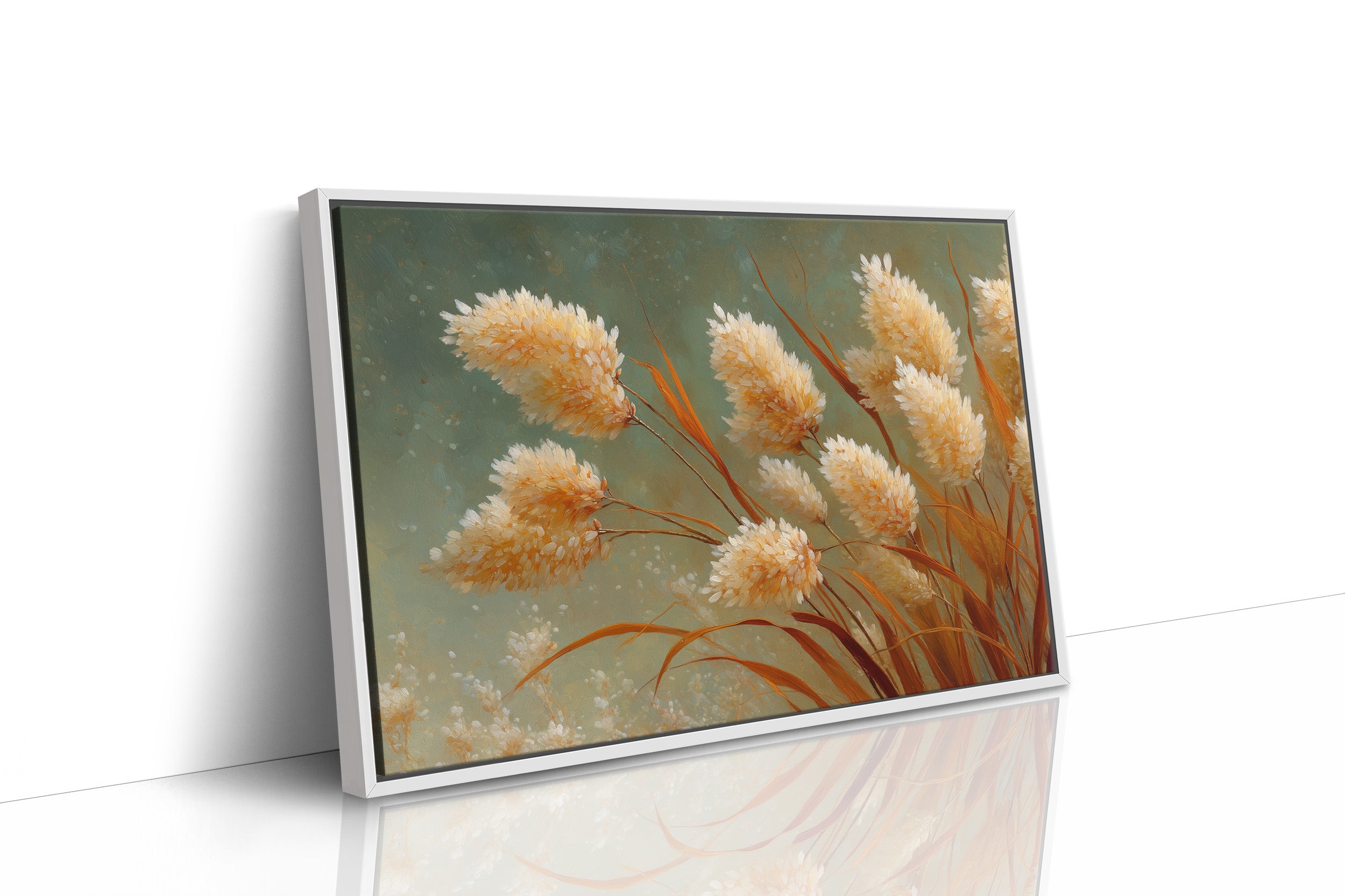 Pampas Plumes Against Sage Sky