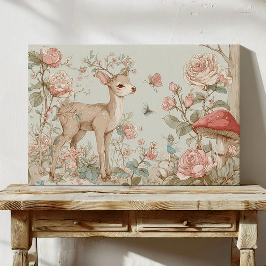 Fawn Dances Through Rose Garden Magic