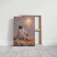 Sunlit Prayer On Hillside Canvas