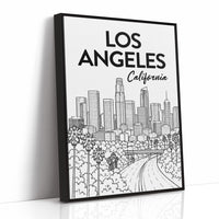 LA, Freeway Skyline Line Art