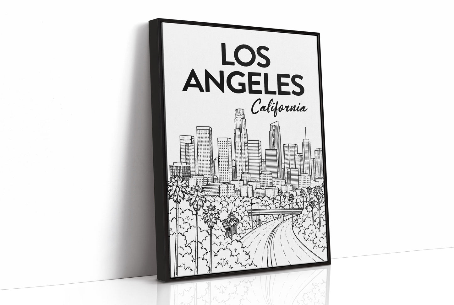 LA, Freeway Skyline Line Art