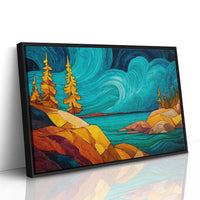 Golden Pines Dance Above Turquoise Waters