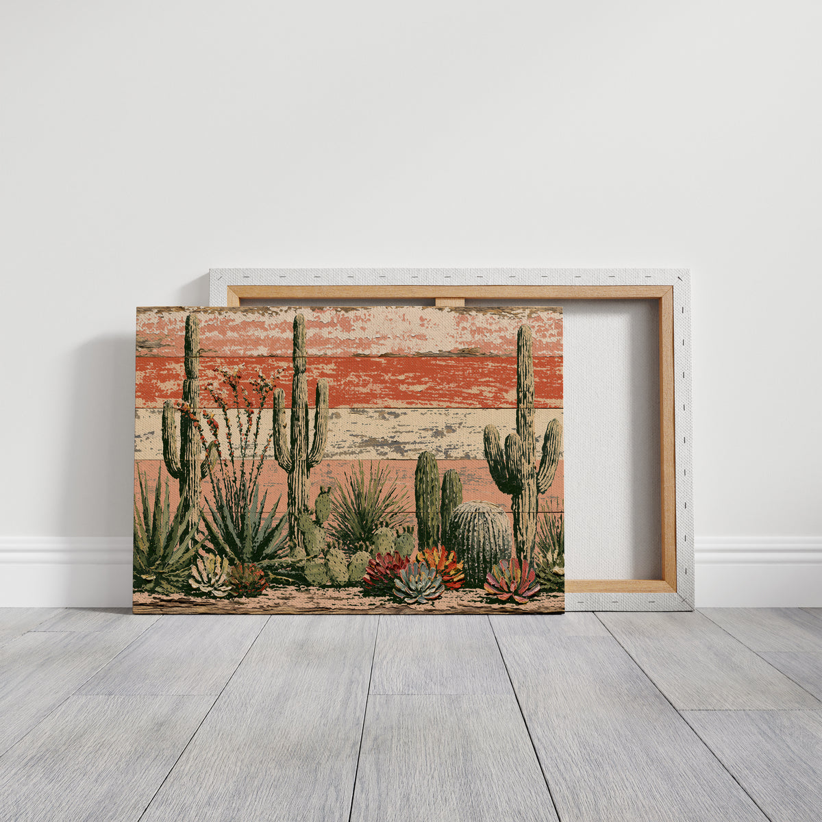Succulent Garden on Coral Planks