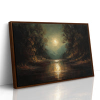 Moonlit River Between Ancient Trees