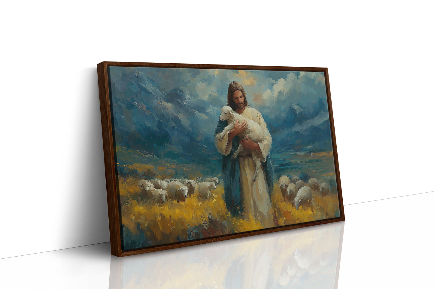 Gentle Shepherd Tends Golden Fields