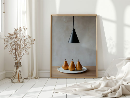 Three Pears Under Modern Light