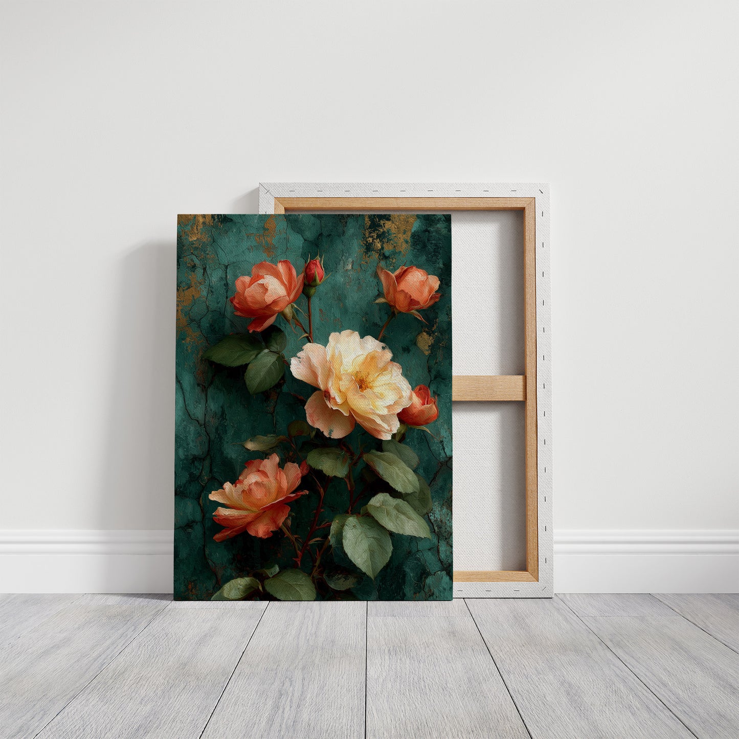 Roses Against the Weathered Wall
