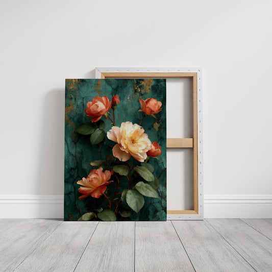 Roses Against the Weathered Wall