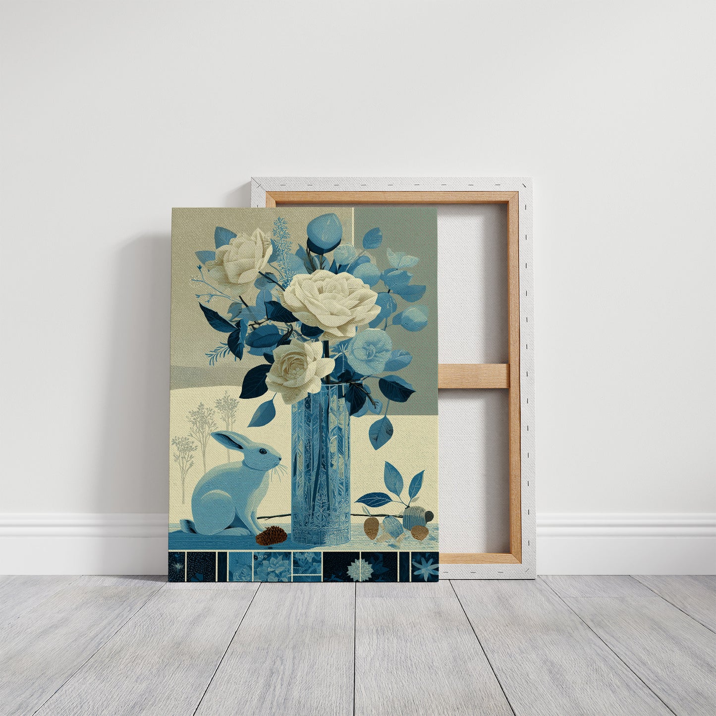 Blue Hare, Roses in Cut Glass