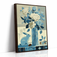 Blue Hare, Roses in Cut Glass