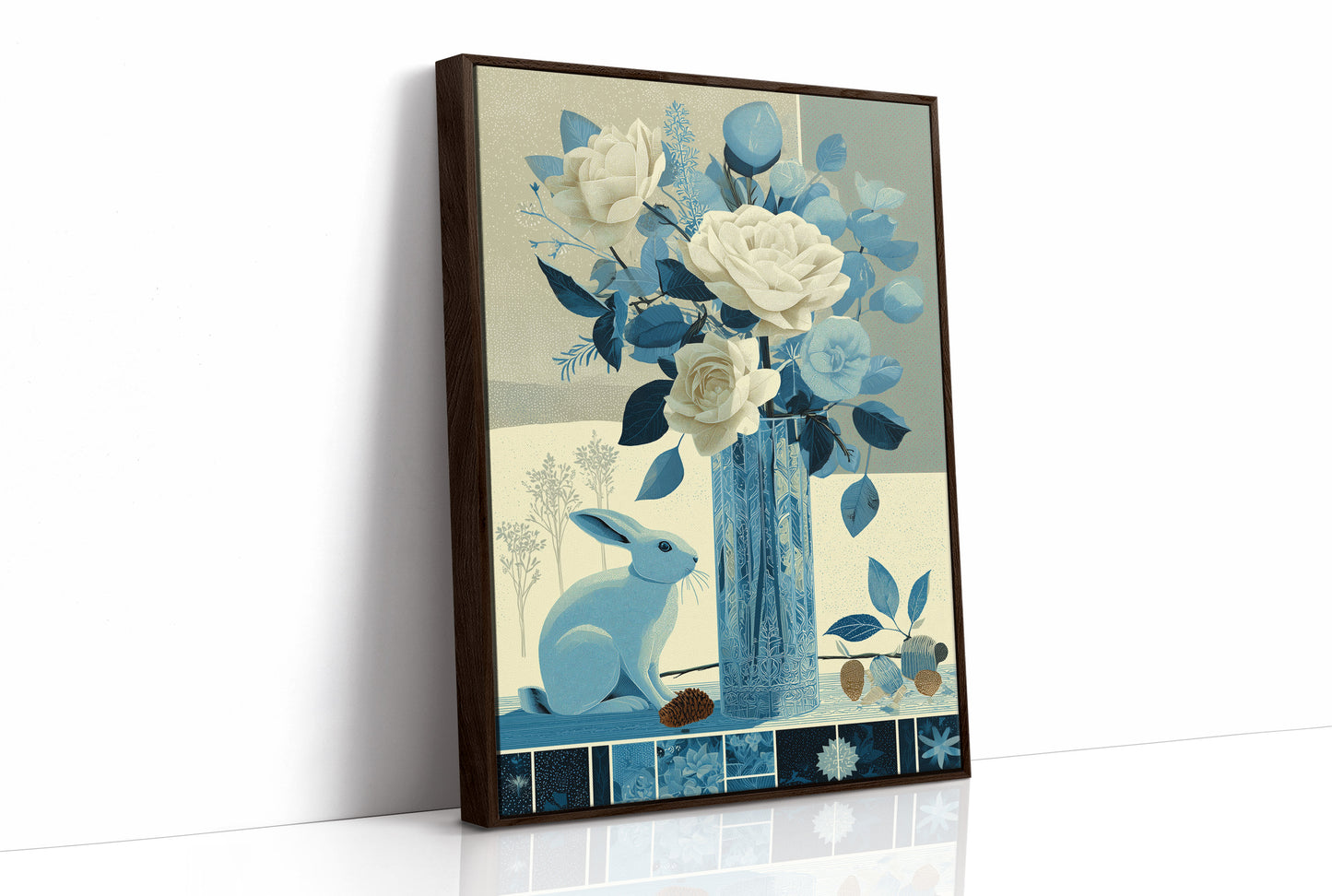 Blue Hare, Roses in Cut Glass