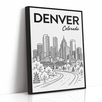 Denver, Winding Road Line Art
