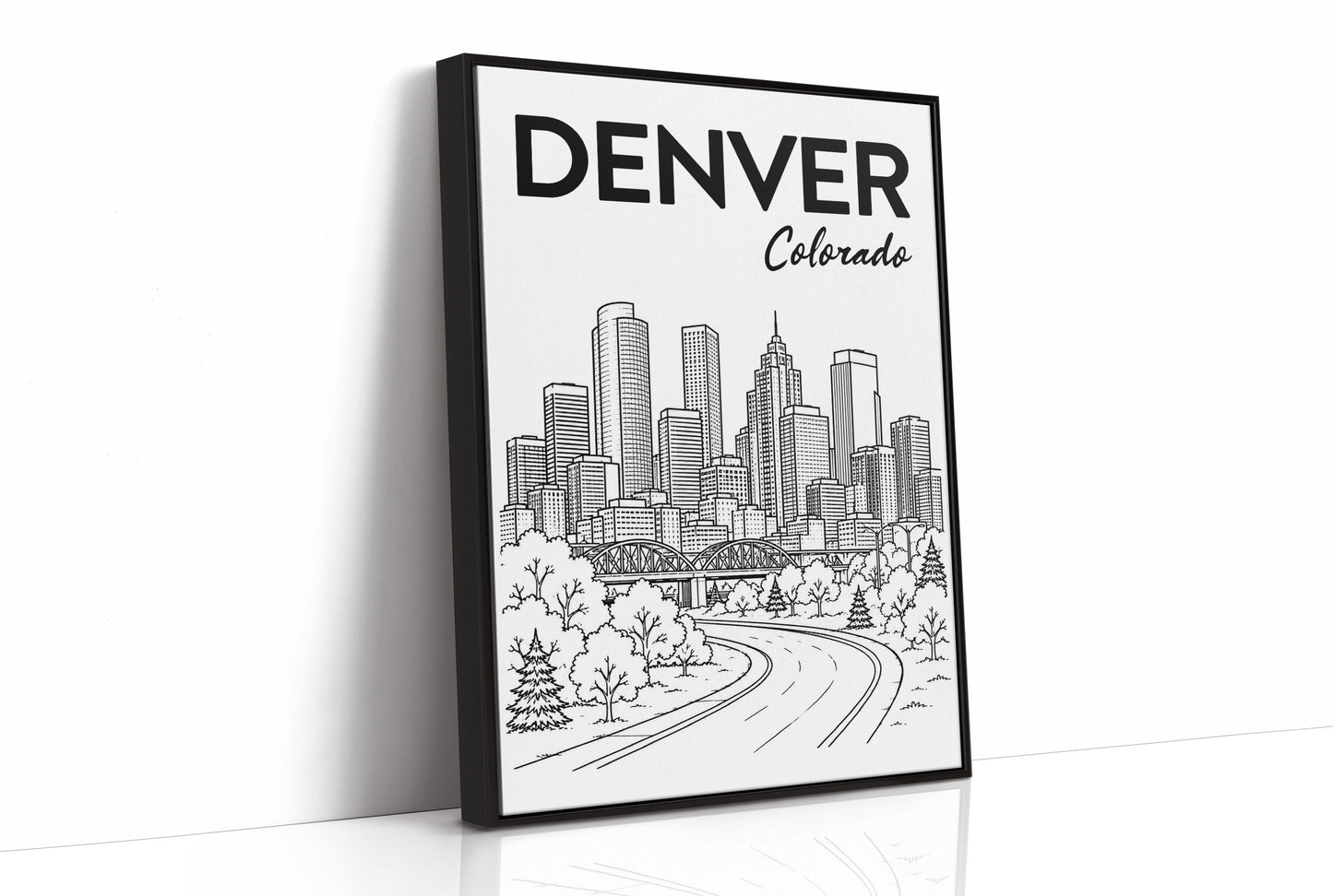 Denver, Winding Road Line Art