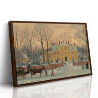 Yellow Manor Awaits Winter Evening