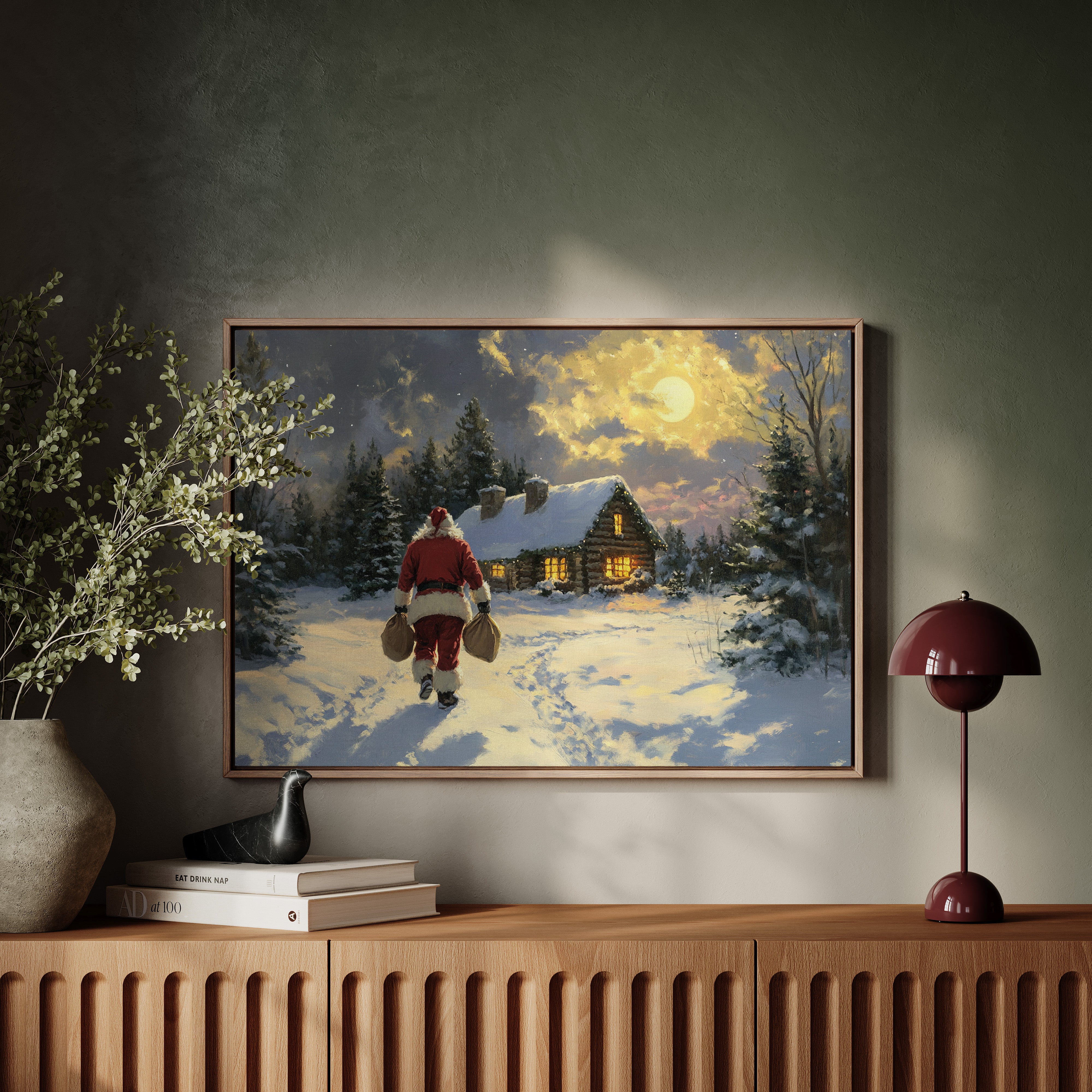 Moonlit Journey To Cabin Warmth