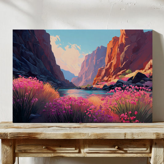 Wild Blooms Paint Desert River Banks