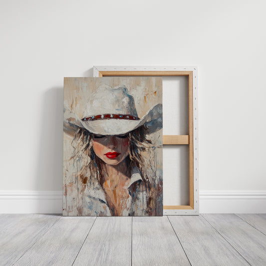 Cowgirl Grace in White Hat