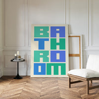 Geometric Letters Dance In Mint Blue