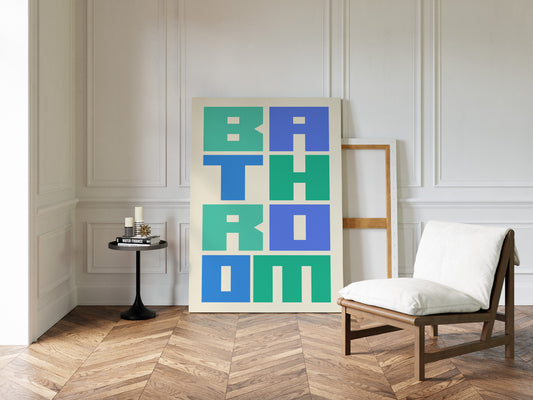 Geometric Letters Dance In Mint Blue