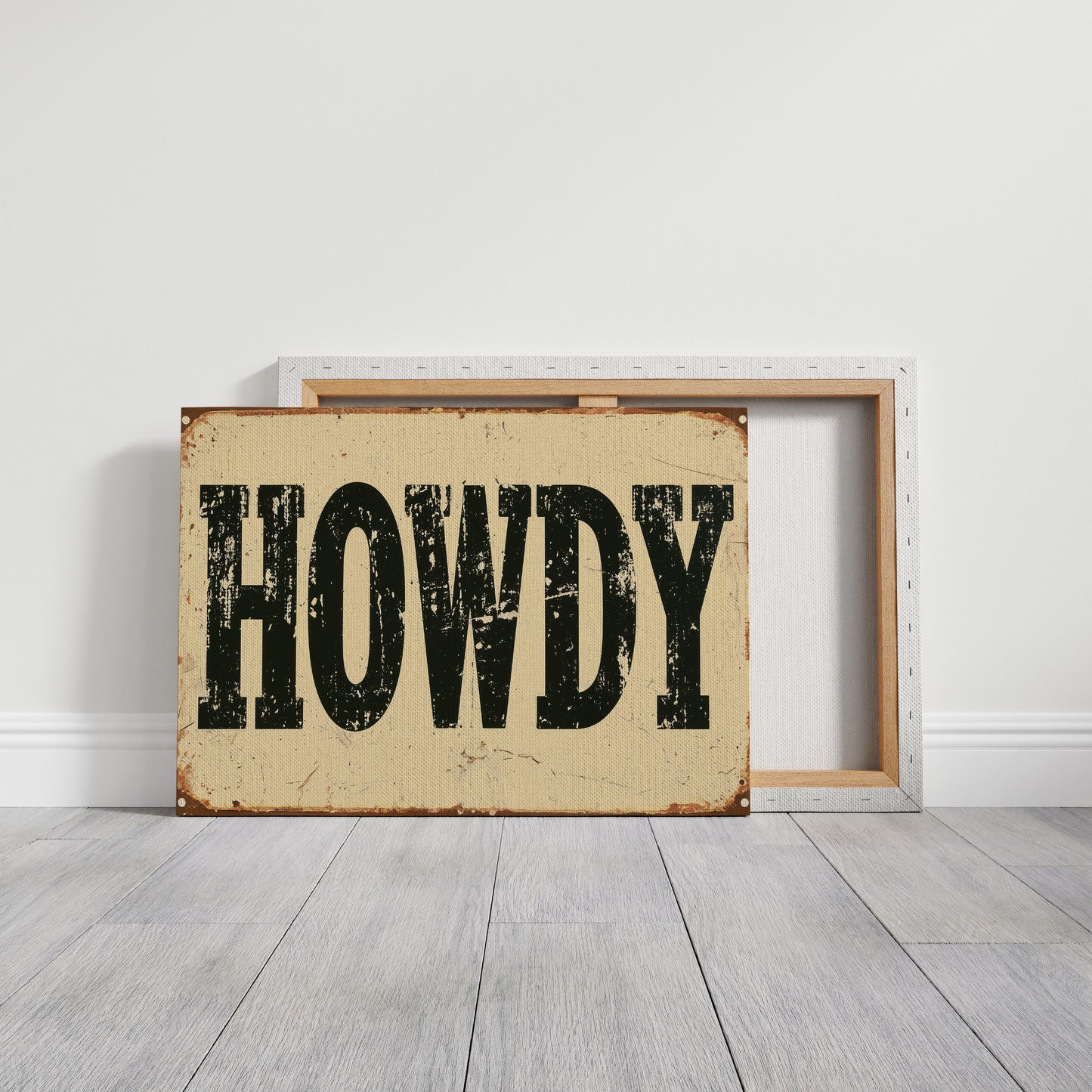 Howdy, Rusted Tin Sign
