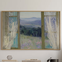 Wildflowers Dance Beyond Lace Windows