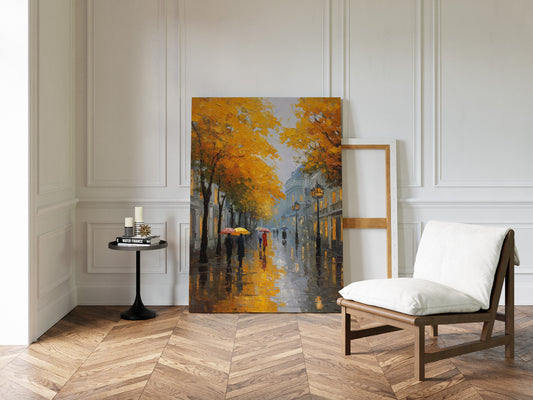 Autumn Rain Lights Paris Streets