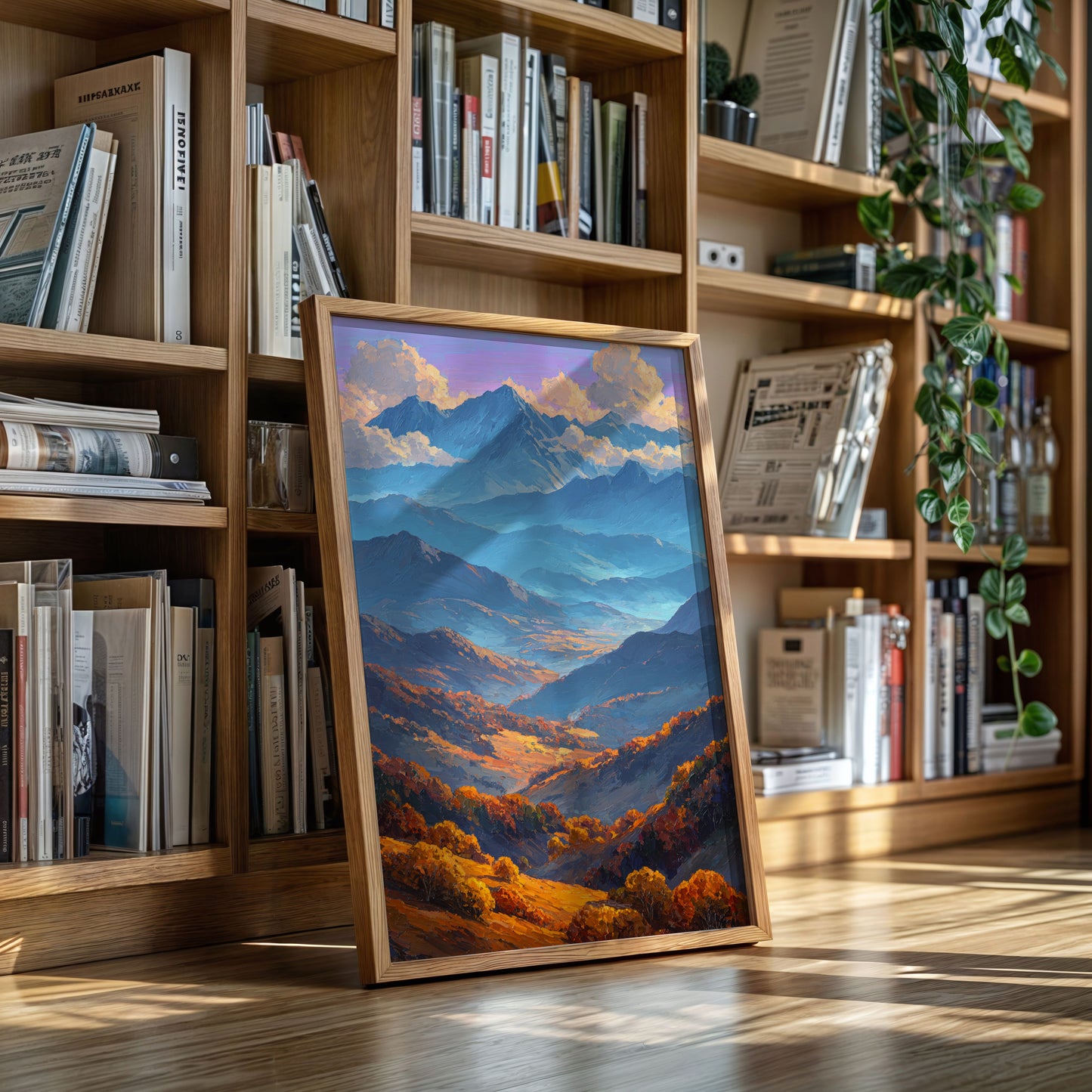 Autumn Light Cascades Through Mountains