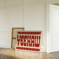 Yeehaw Western Print in Bold Red