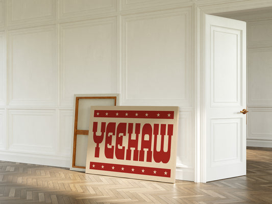 Yeehaw Western Print in Bold Red