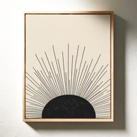 Minimal Black Sunburst Rising